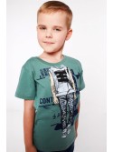 Boy\'s T-shirt with print, green NDZ4462 - Online store - Boutique